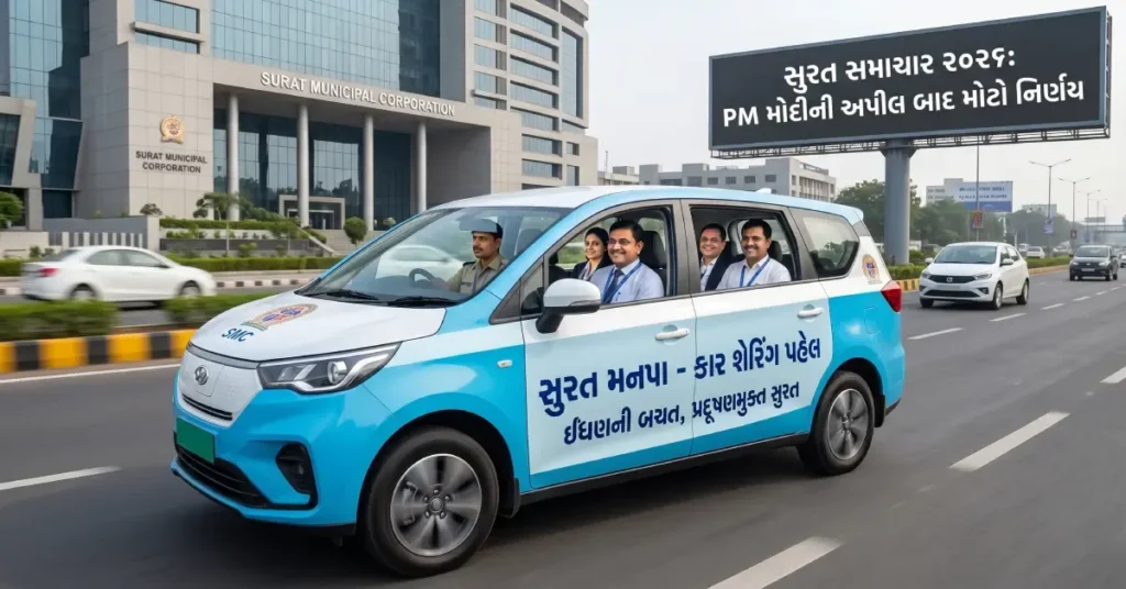 Surat News SMC car sharing initiative for fuel saving